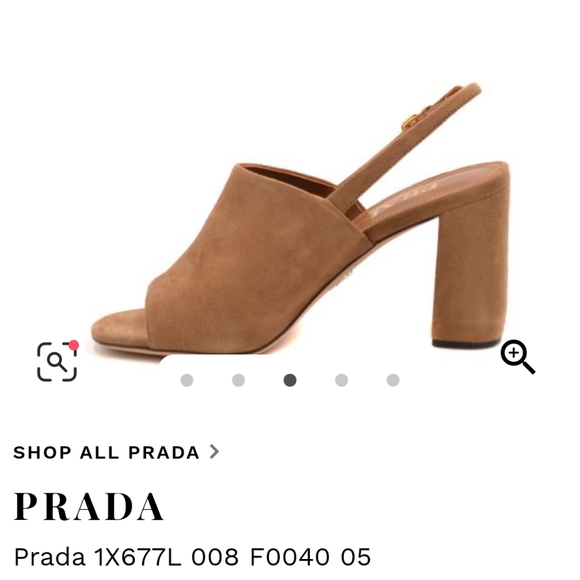 Prada Shield Suede Calzature Donna Camoscio Sling heels sz. 37/ 6.5 - Picture 1 of 16